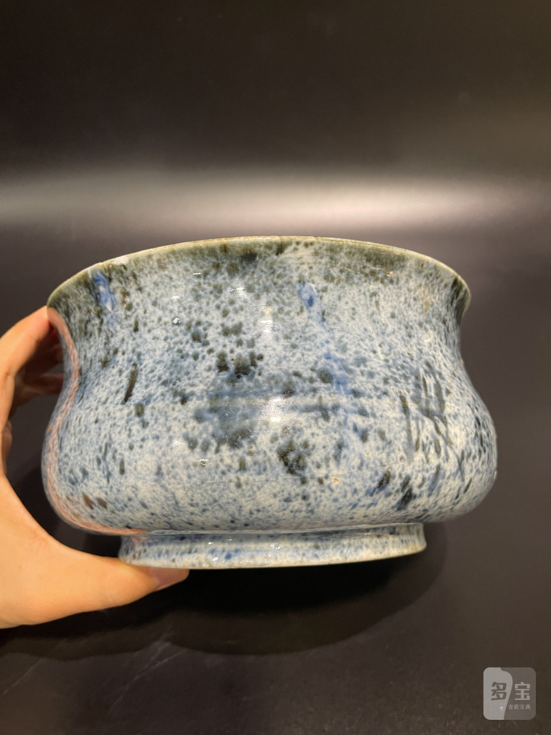 明 洒蓝釉钵式炉 - 图4